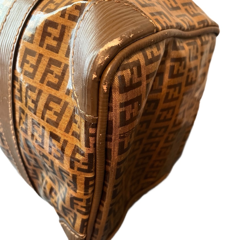 Fendi Brown Logo Glassy Satchel - Picture 8 of 14